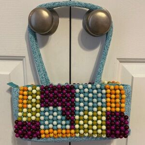 Handcrafted by Artisans from Indian Villages. Colorful Beaded Handbag